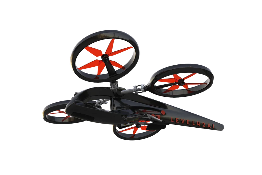 L42 ISR drone with red rotors